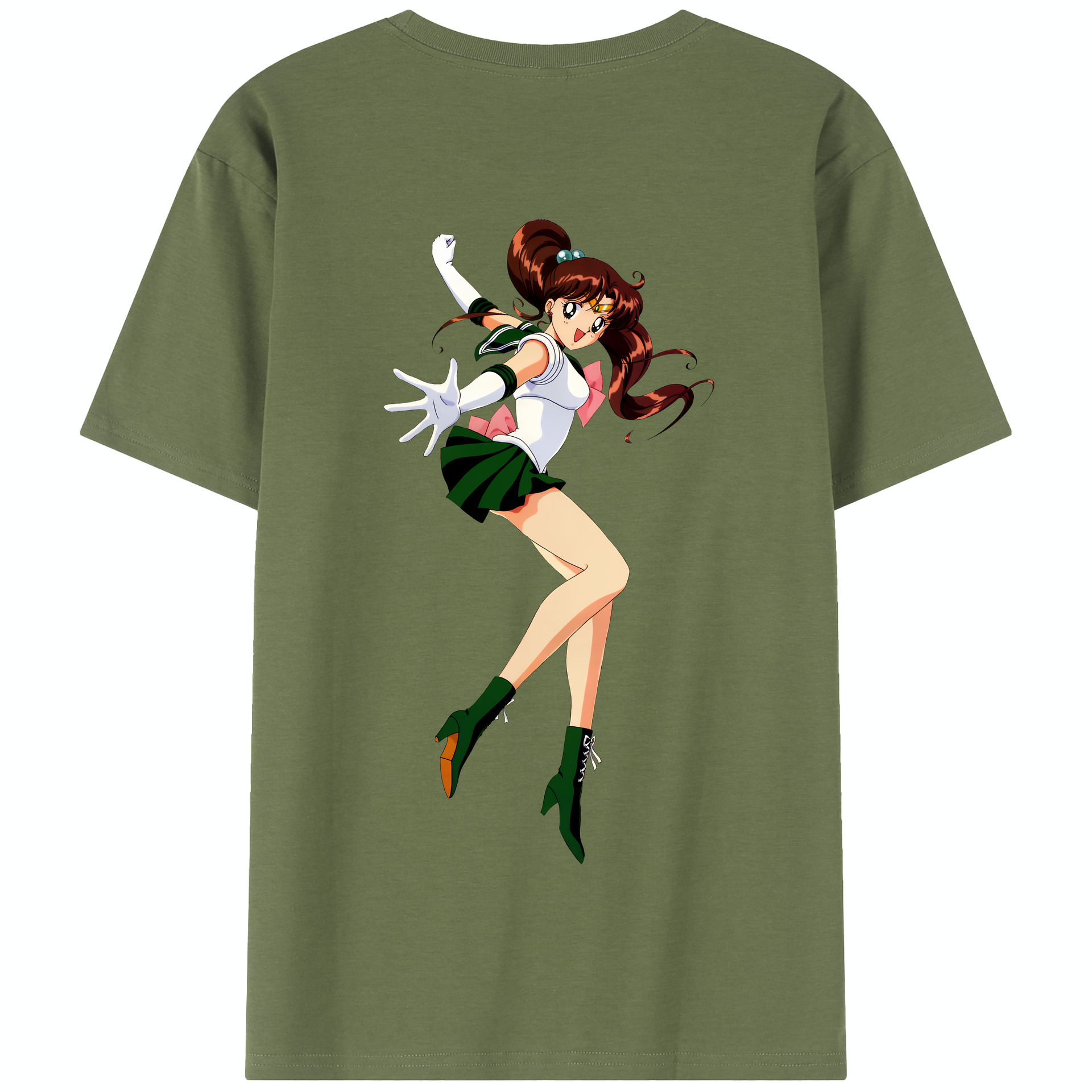 （画像用） 美少女戦士セーラームーン 木野 まこと きの まこと Sailor Moon Kino Makoto （セーラージュピター；Sailor Jupiter） 綿100％半袖Tシャツ（背面プリント）